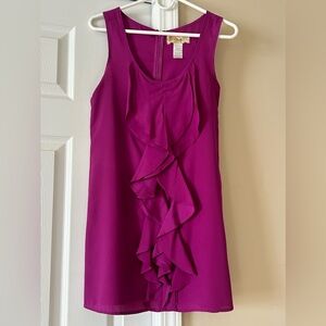 Francesca’s satin ruffle dress. Size small.